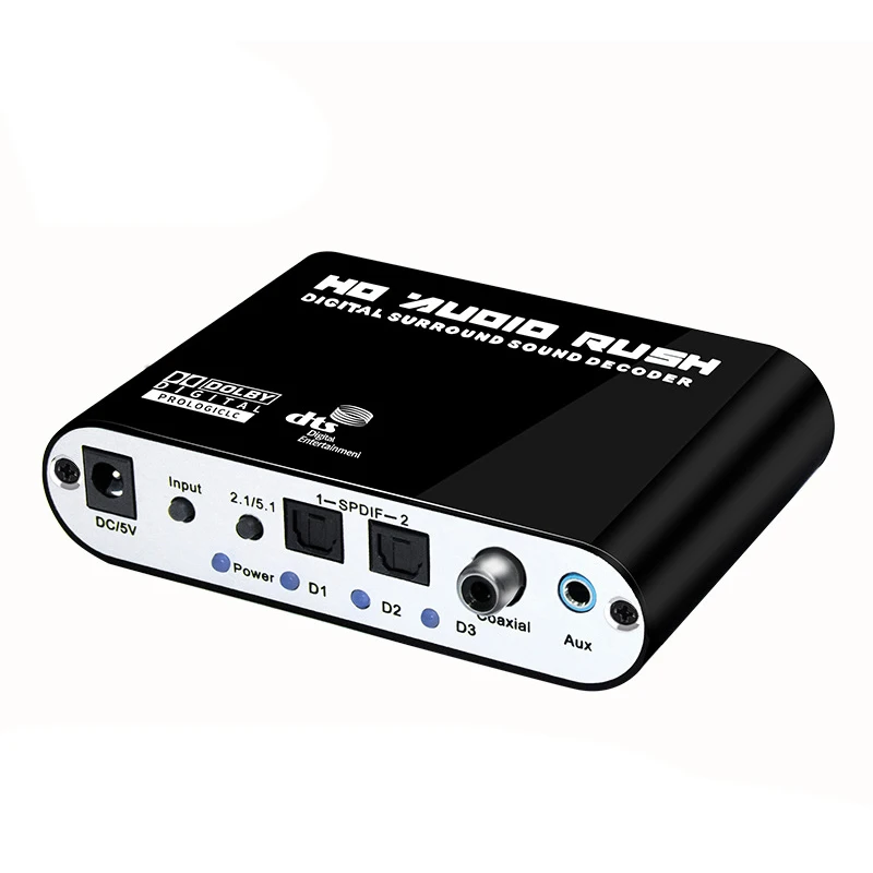 5.1CH аудио пик цифровой декодер звука конвертер оптический SPDIF/коаксиальный Dolby AC3