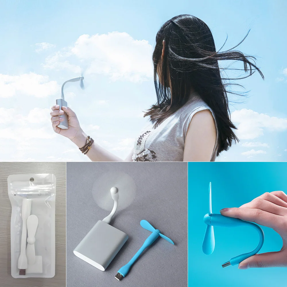 Оригинальный Портативный USB вентилятор Xiaomi Mijia гибкий карманного размера для