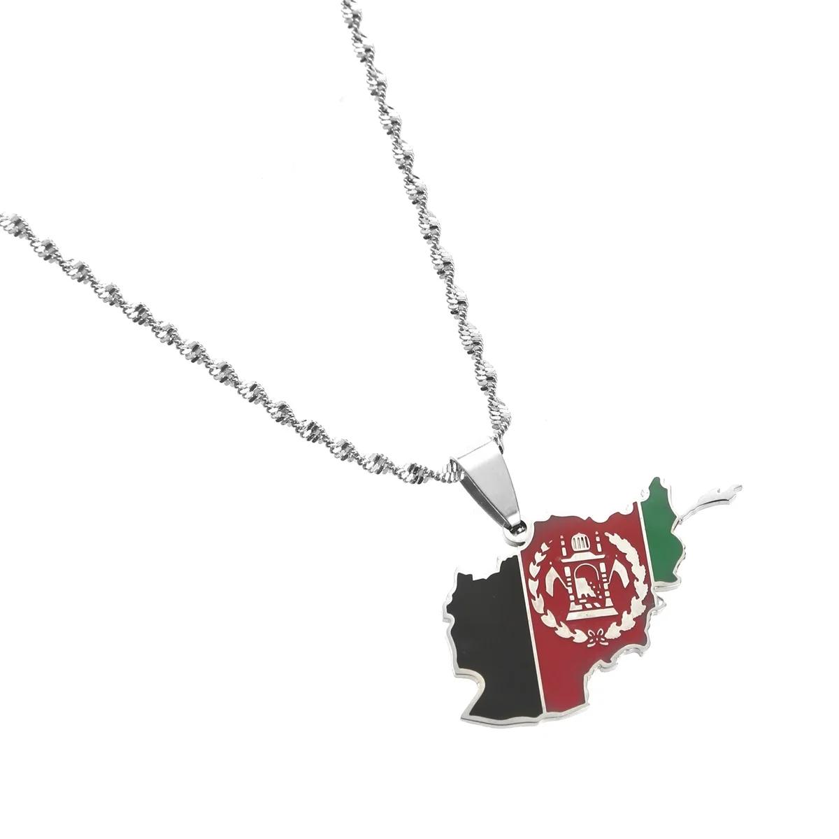 Модные ювелирные украшения Золотая эмаль афганистанская карта флаг подлинное