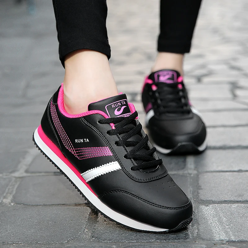 Модные дышащие водонепроницаемые кожаные кроссовки новинка 2020 женская