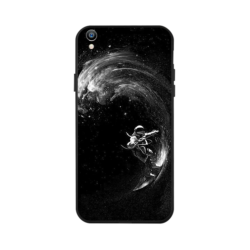 Черный чехол ТПУ астронавта для Oppo R9 R11 R11S Plus A71 A59 A83 F7 F9 K1 A5 F11 Pro Realme 3 силиконовая