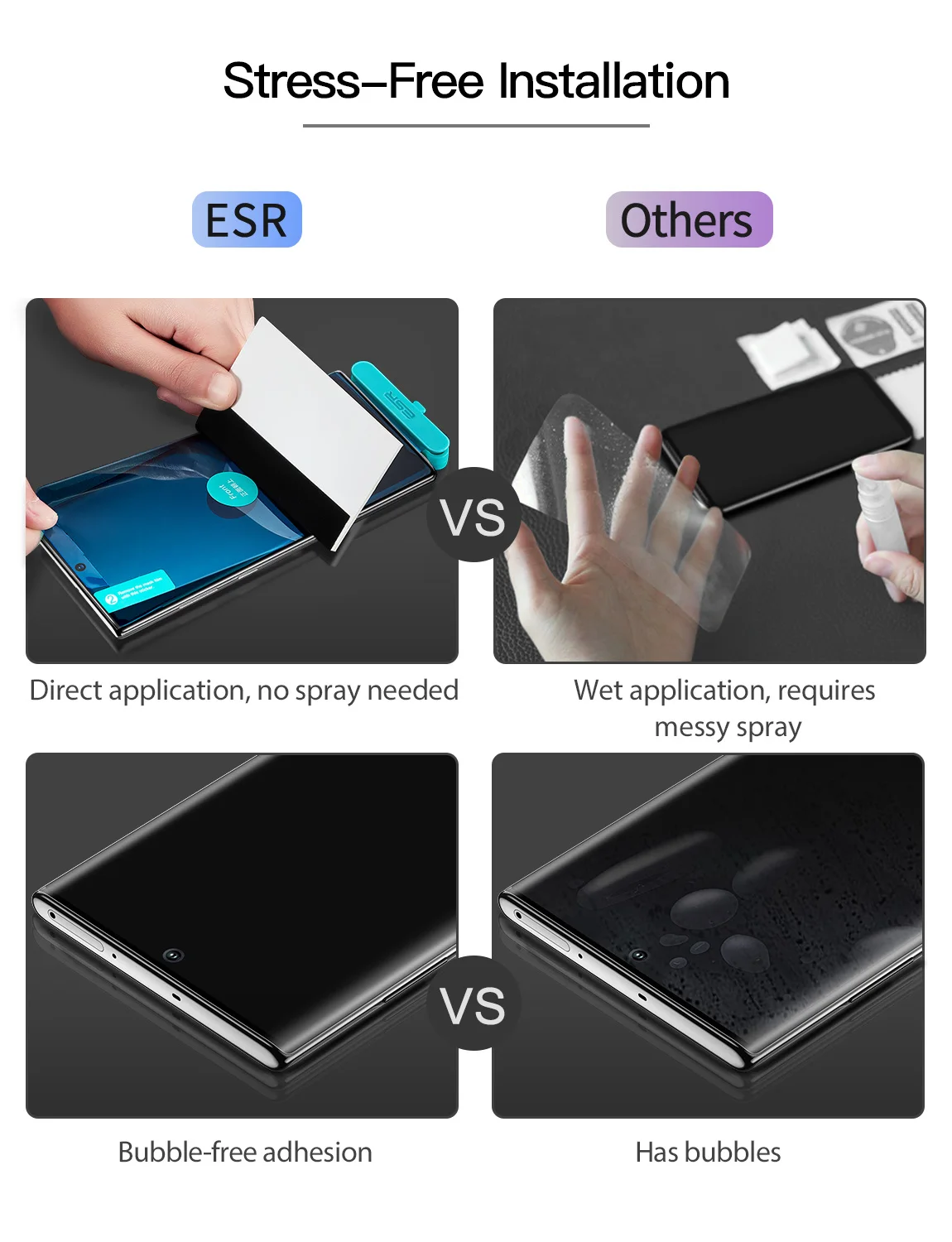 Защитная пленка ESR для Samsung Galaxy Note 10 Plus Lite + 3D полное покрытие мягкая прозрачная из