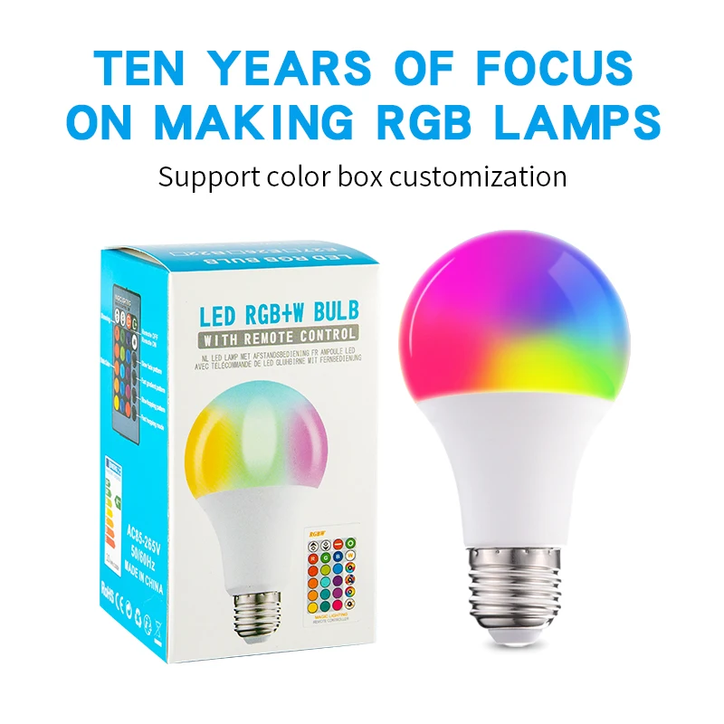 Светодиодная RGB Лампочка светодиодный RGBW атмосферная лампа 5 Вт/7 Вт/10 Вт/15 Вт/20 Вт