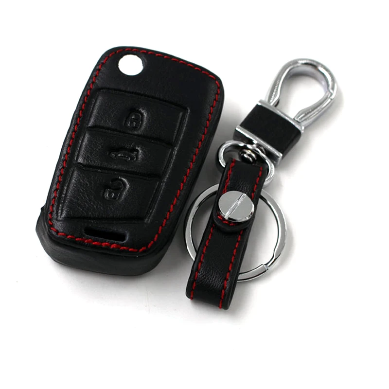 Чехол для ключей CNWAGNER черный кожаный с кольцом-держателем Стайлинг автомобиля VW