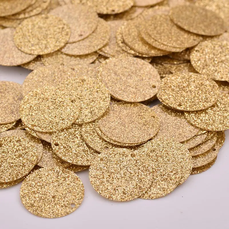 Gold JUNAO 20 г 18 мм Блестящий золотистый Серебристый Большой шитье круглые Блестки Форма пайетки серьги кулон для одежды ремесла украшения дома - Цвет: Gold