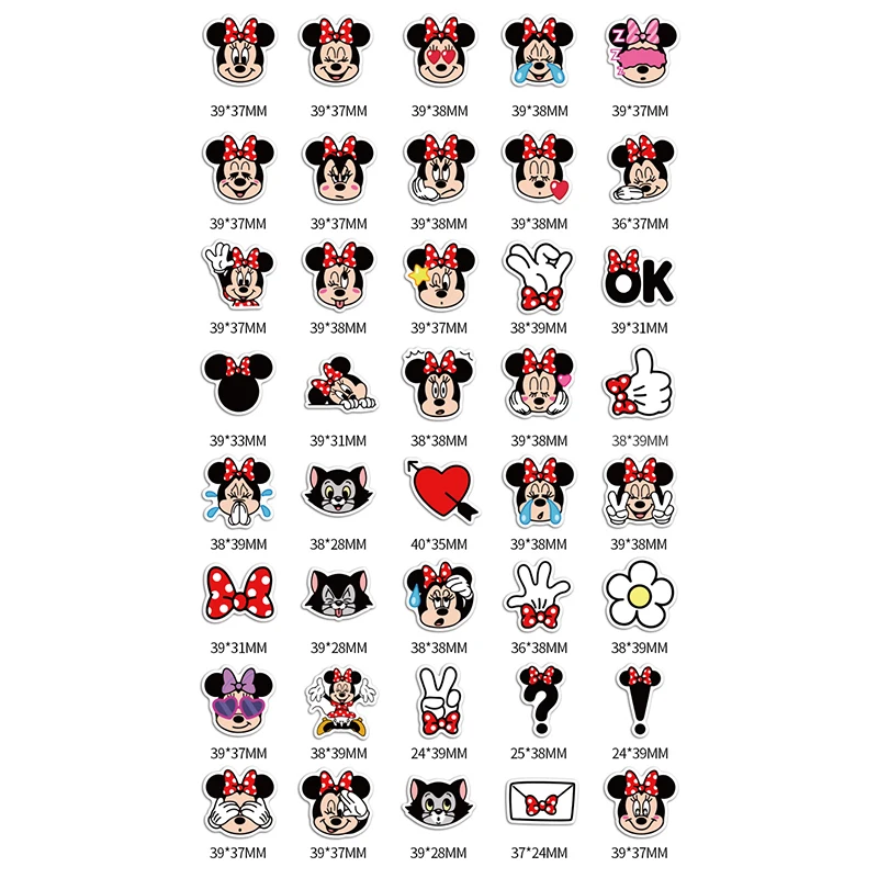 Disney 40pcs cute Minnie stickers children's cartoon mini mobile phone water cup luggage waterproof sticker set | Игрушки и хобби