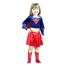 Kids Children Girls Supergirls Cosplay Costume Childrens Day Halloween Fancy Dress Superhero Costume Party Dresses up