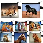 Милый элегантный кошелек для монет с изображением животных лошадипони, короткий кошелек, женский кошелек, маленькие кошельки для мелочи для детей с мультяшным единорогом