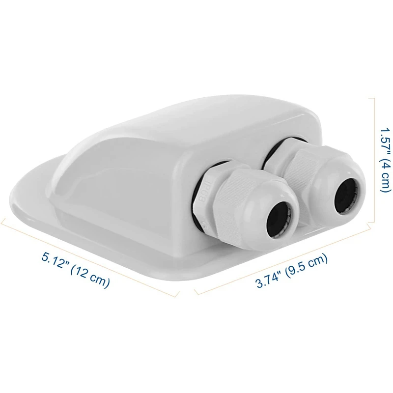 

Double Wire Entry Gland Box Solar Panel Roof Wire Entry Gland Box Cable Motorhome White Double Hole RV Yacht Car Accessories