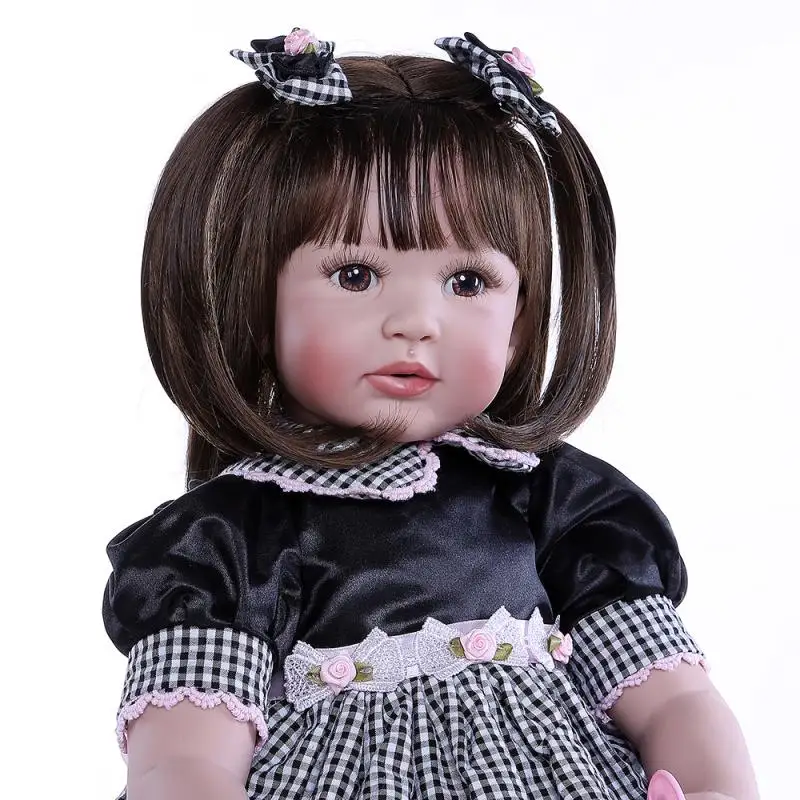 

24 inch 60CM bebe reborn girl toddler doll lifelike soft silicone vinyl baby reborn doll high qualith child gifts