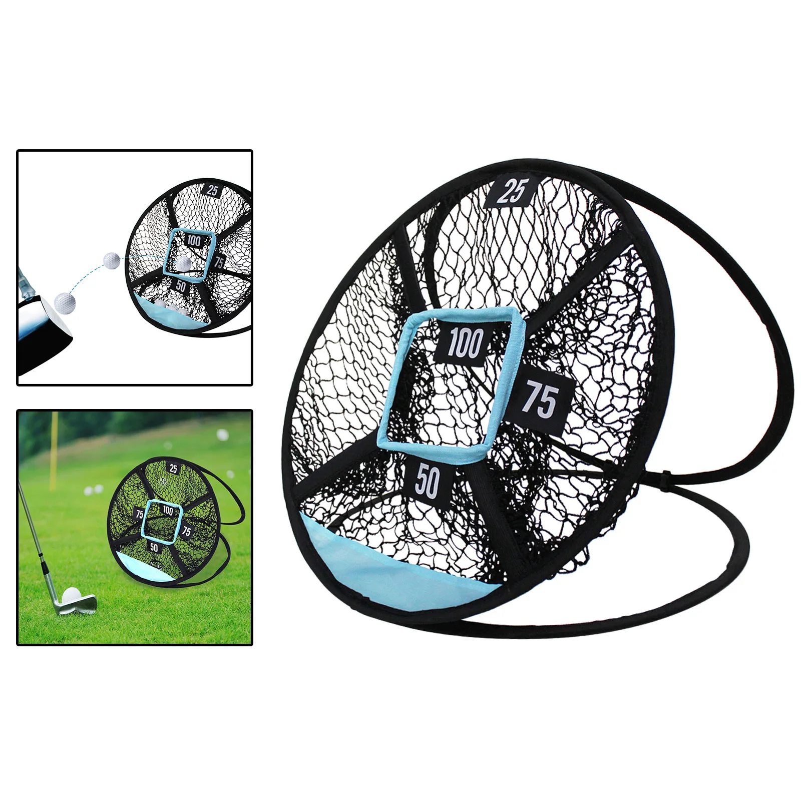 

Portable Golf Chipping Net Indoor Outdoor Up Backyard Putting Training Aid Cage Hitting 5-Hole Trainer Play Netting Target