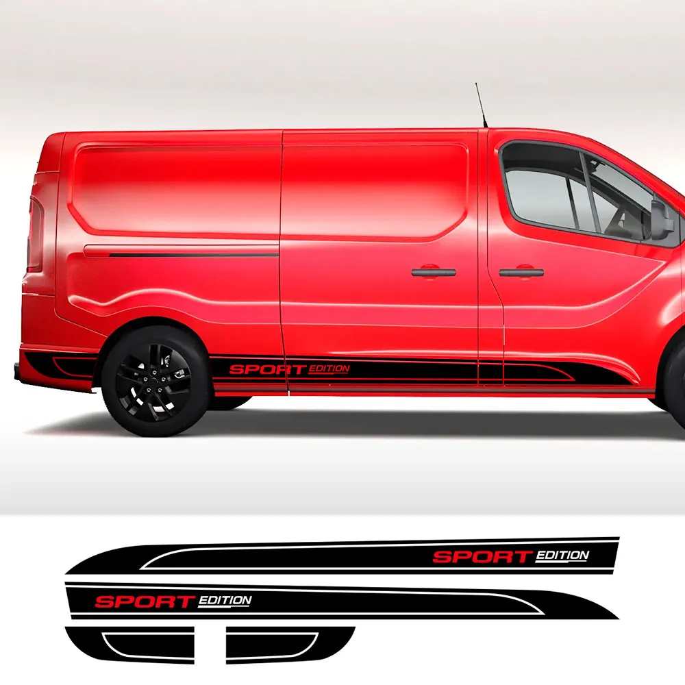 

4Pcs/Lot Car Both Side Stripes Stickers Custom Decor Camper Van Graphics Vinyl Decals For Fiat Talento Tuning Accessories