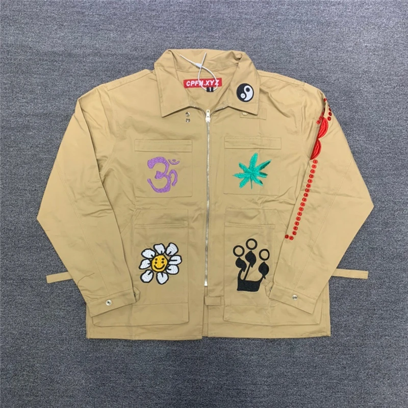 

22FW Топ kanye CPFM.XYZ знания куртка для мужчин и женщин 1:1 лучшее качество пальто тяжелая ткань вышитая уличная одежда куртки