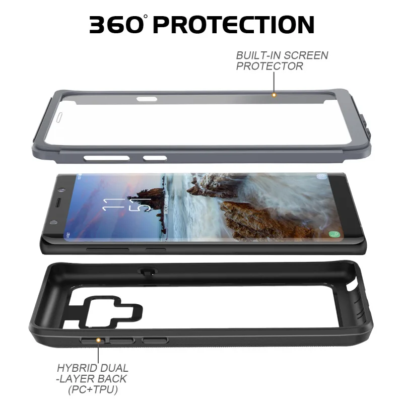 Rugged Bumper Case for Samsung Galaxy Note 9 10 S9 S8 Plus Clean case PC TPU Back Cover For S10e S10 plus | Мобильные телефоны и