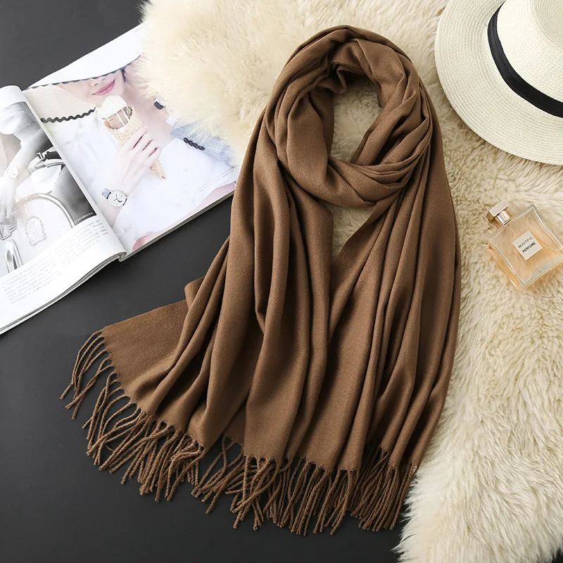 Новый золотой Стандартный Светильник кашемировый Шарф с щетиной осень зима