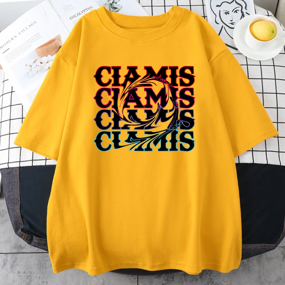 

Clamis Print T-shirts Womans Style High Quality T-shirt Fashion Breathable Tshirt Vogue Comfortable Female T Shirts
