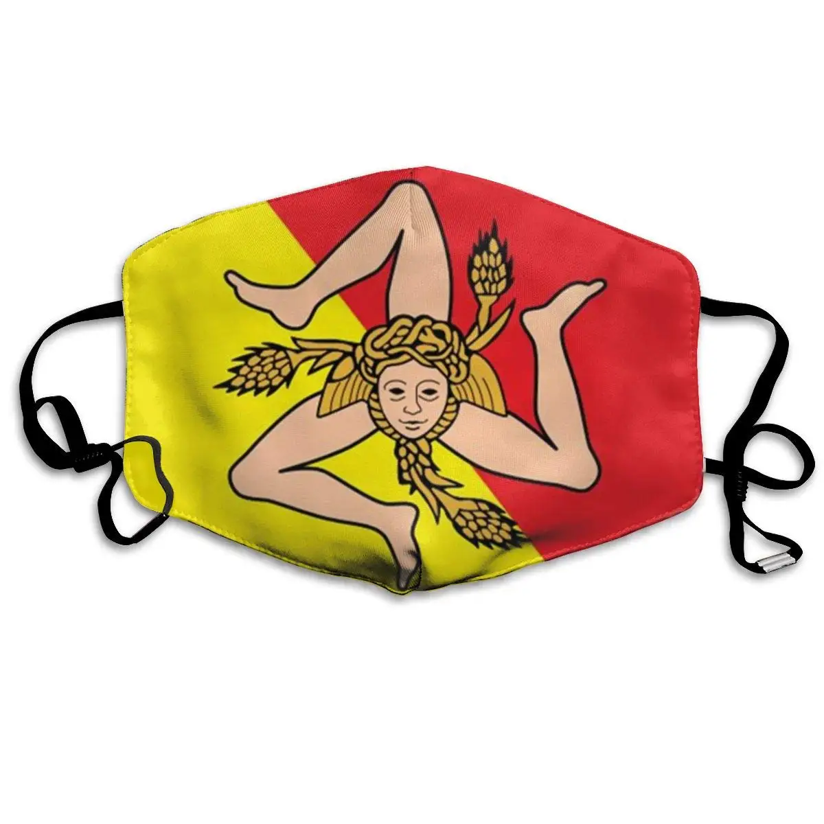 

Anti Dust Mouth Mask with Adjustable Earloop, Warm Windproof Reusable Washable Half Face Mask, Sicily Flag