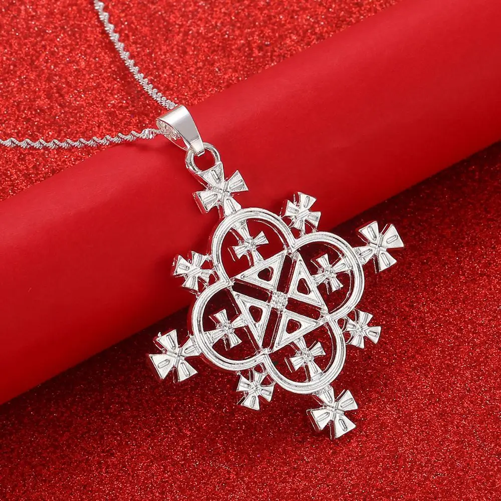 Эфиопский Большой Крест Подвески ожерелье для женщин золотого цвета ювелирные