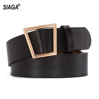 new arrival fashion simple design trapezoid pin buckle leather female belt womens belts 32mm wide jeans accessories 2022 fco244