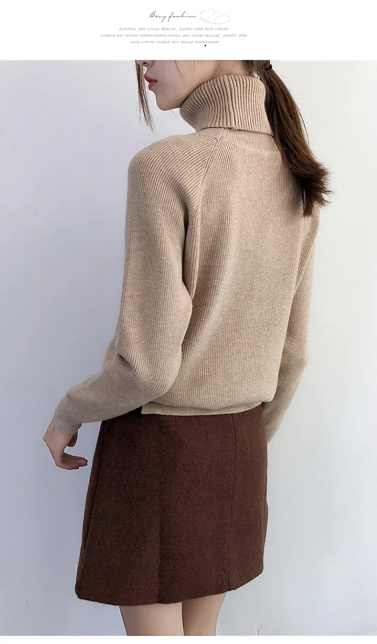 Женский плотный свитер с отложным воротником в Корейском стиле однотонный