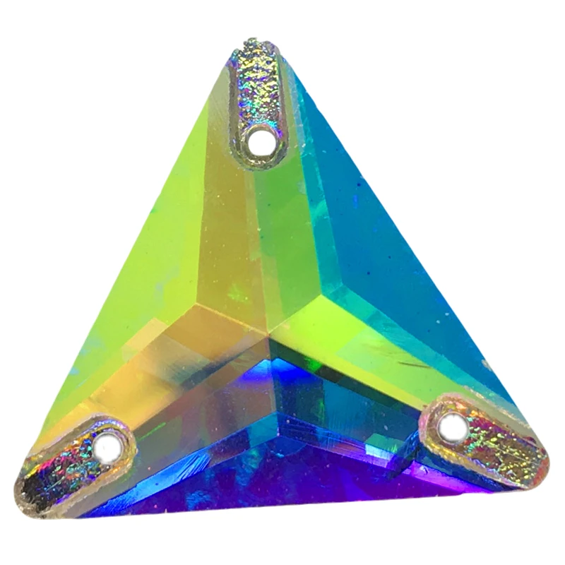 Треугольные пришитые на камне кристально чистые AB цвета 12 мм 16 22 стеклянные