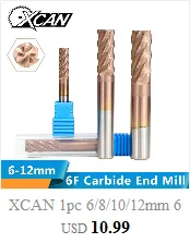 XCAN 10 шт. 3,0 мм карбидные Фрезы с ЧПУ с синим покрытием спиральные концевые фрезы для печатной платы фрезерный станок