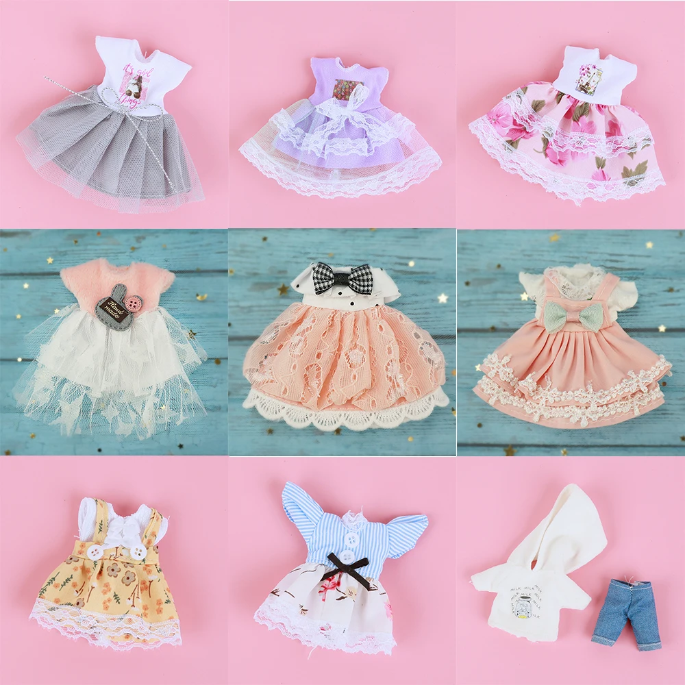1/12 Doll Clothes For 16cm BJD Doll Fashion Handmade Dress Clothing Skirt Outfit General Dress Suit For Gsc YMY OB11 Doll Body