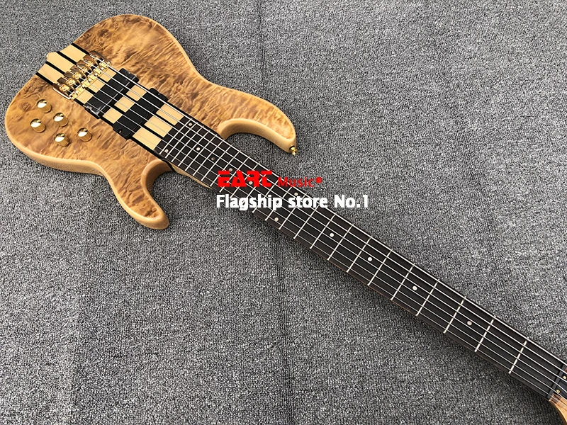 Высокая класс 6 string для электрической бас гитары верхушка дерева кленовый шпон