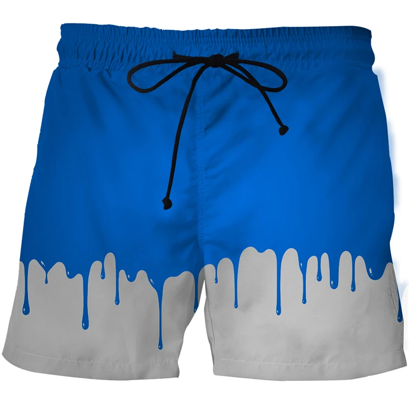 

2021 new 3D printing anime water drop art summer fashion shorts men's beach pants casual sports fitness shorts S-6XL