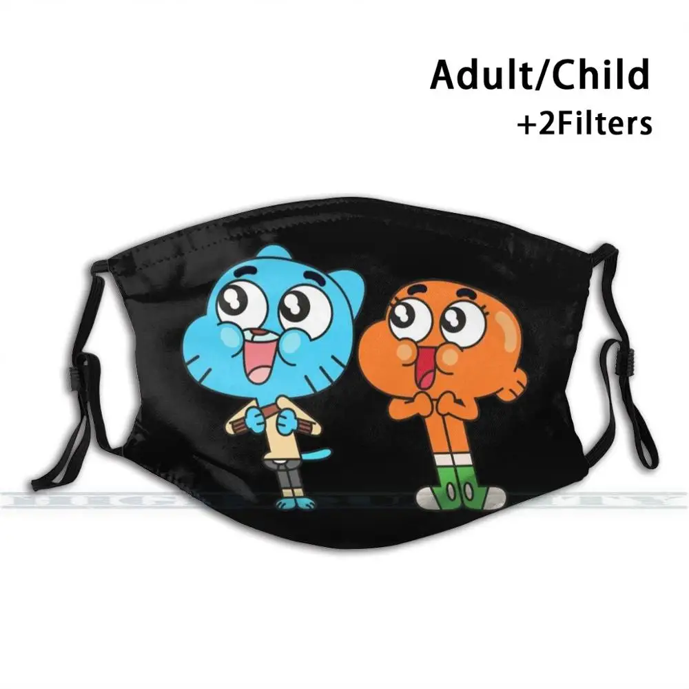 

Gumball Darwin Washable Reusable Trendy Mouth Face Mask With Filters For Child Adult Gumball Watterson Gumball Darwin Darwin