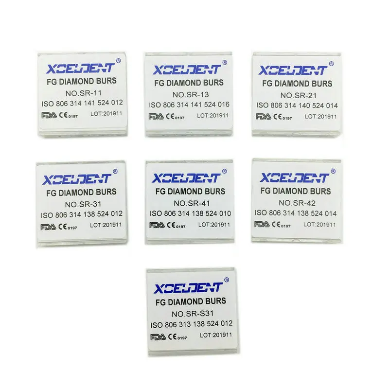 100 шт. Стоматологические алмазные Буры для высокоскоростных наконечников
