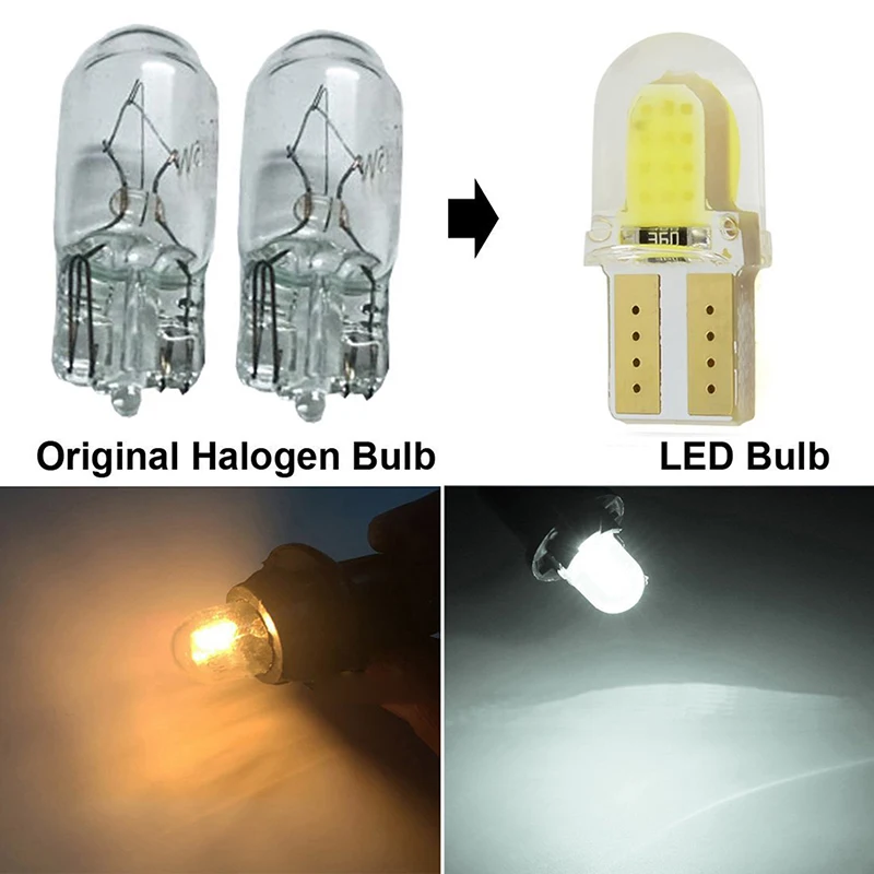 

10Pcs/lot White Silicone Shell 3W COB LED Lights Car Width Light T10 Door light