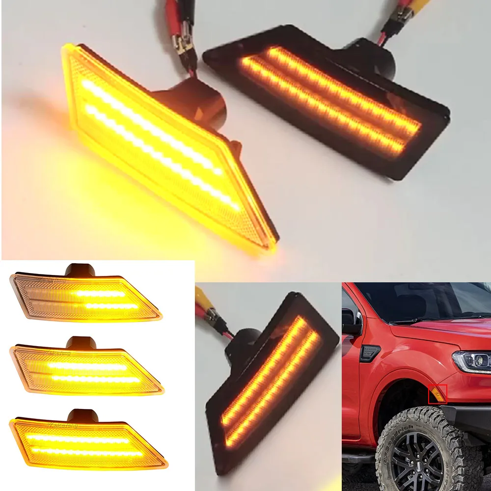 

Светодиодные динамические боковые габаритные огни, поворотный сигнал, последовательная лампа для Ford Ranger 2019-2020 XL XLT, аксессуары для автомоби...