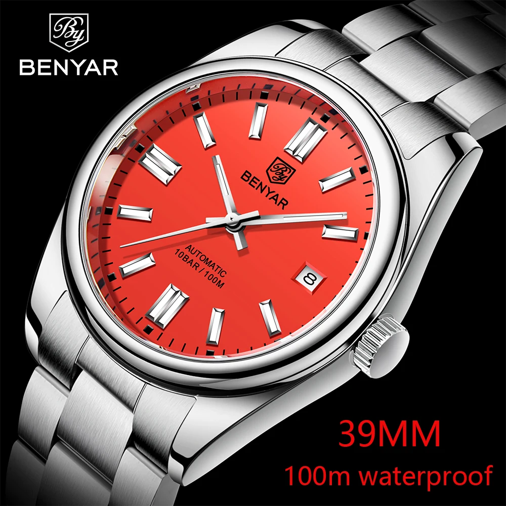 2023 New BENYAR 39 Millimetre Classic Watch Men Luxury Automatic Mechanical Watch Stainless Steel 100m Waterproof Clock Relogio