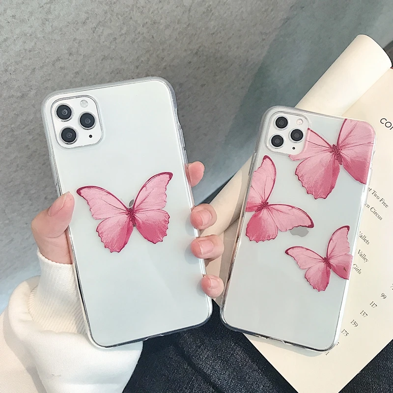 Swallowtail Бабочка Печать Прозрачный Мягкий ТПУ силиконовый чехол для iPhone 6 6G 6s 7 8 Plus 10