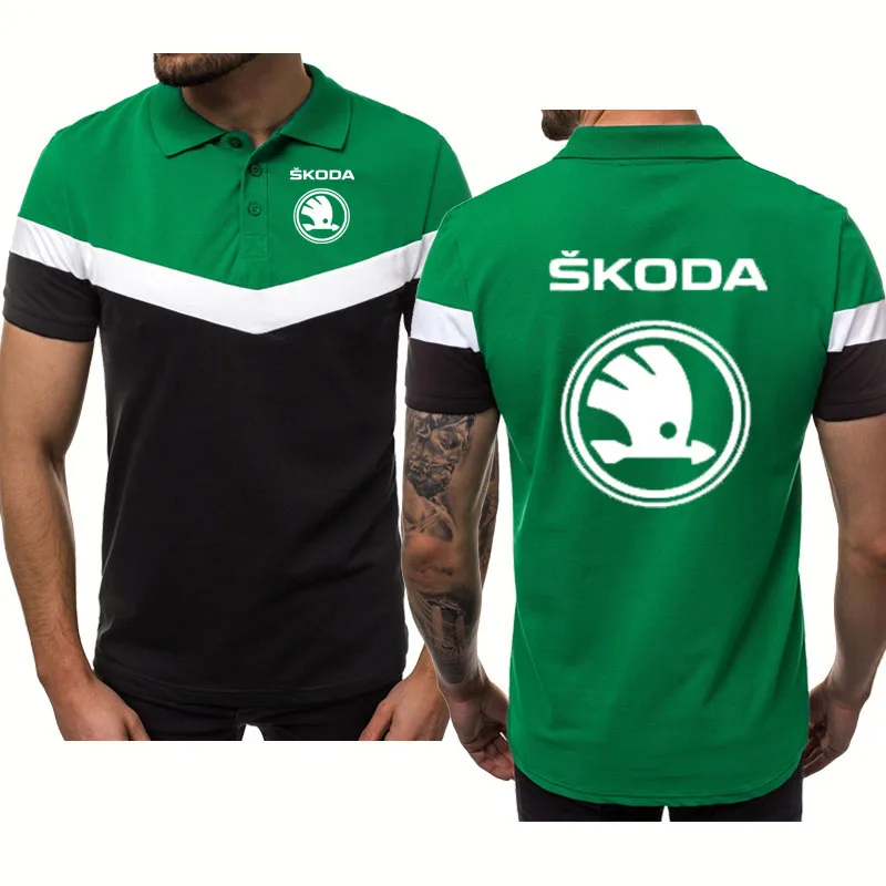 

2021 Fashion casual trend The New Men's polo shirt Skoda Car Logo Summer Short Sleeve Hip hop Comfortable Cotton tops
