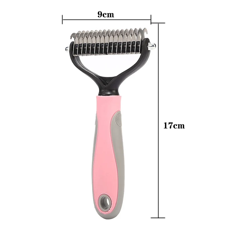 

Hair Removal Comb for Dogs Cat Detangler Fur Trimming Dematting Deshedding Brush Grooming Tool For matted Long Hair Curly Pet