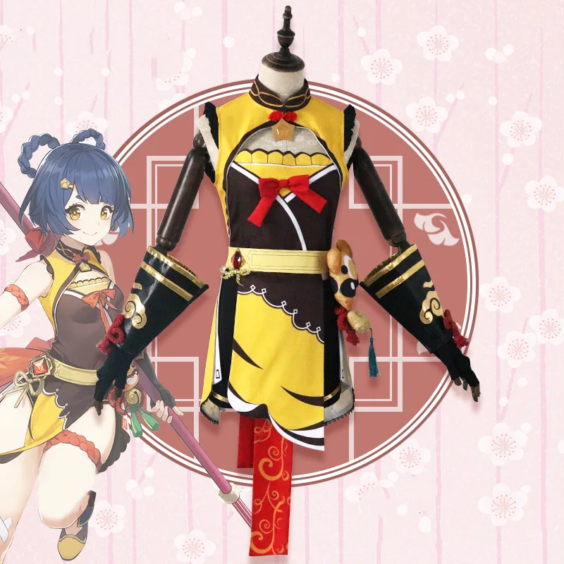 

Game Genshin Impact Xiangling Cosplay Costume Uniform Head Chef Outfit Halloween Costumes Christmas Cosplay Fancy Party Dress