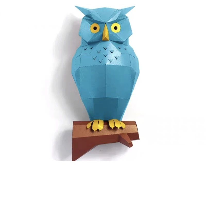 3D сова животные бумажная модель настенная Художественная Скульптура игрушка