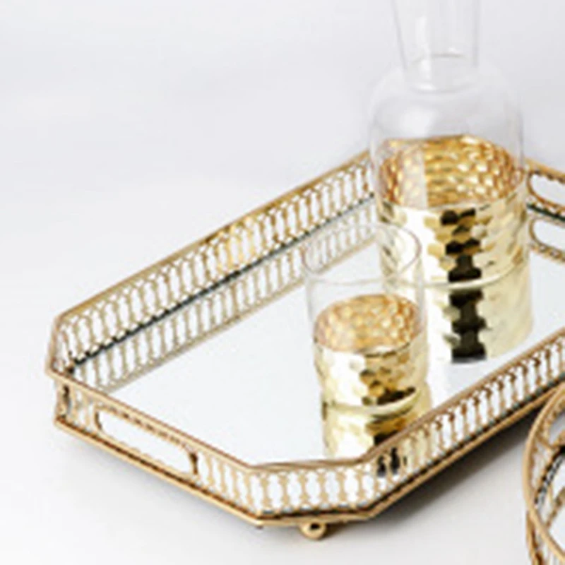 Тарелка для хранения зеркальный нижний поднос светильник гостиной роскошная