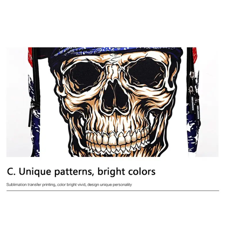 

Halloween Skull Backpack for Boy School Bag for Teens Bookbag Daypack