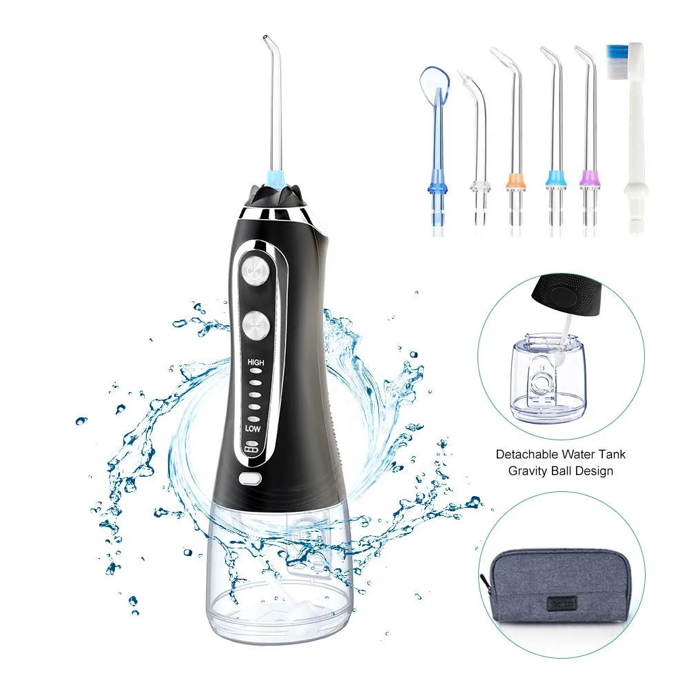 

5 Modi Draagbare 300Ml Monddouche Usb Oplaadbare Dental Water Flosser Jet Waterdichte Irrigator Dental Tanden Cleaner + 5 tips
