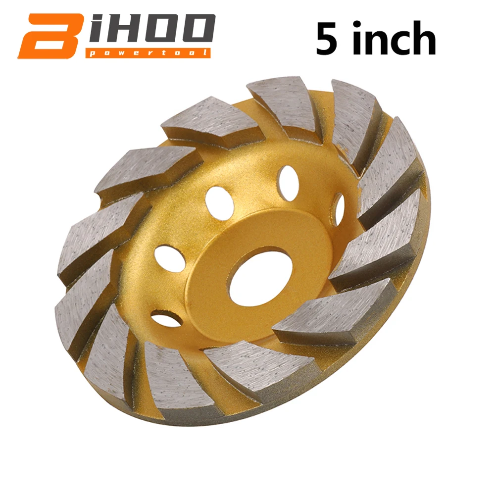 

5" Diamond Segment Grinding Wheel 100-180mm Disc Bowl Shape Grinding Cup for Concrete Granite Stone Ceramics Cutting 1Pc