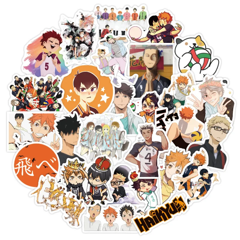 50 шт./компл. Haikyuu! Японские Аниме Стикеры для волейбола наклейки на гитару чемодан