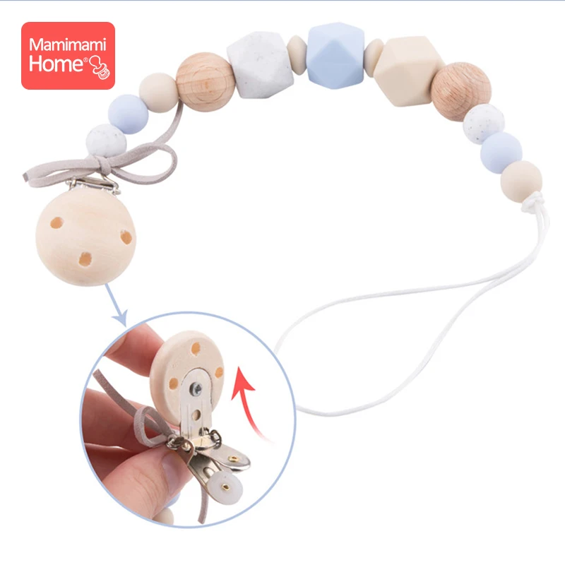 Mamihome 1 шт. пустышка Клип цепи ребенок Деревянный Прорезыватель