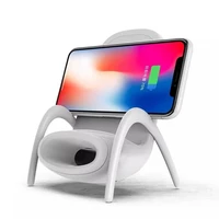 new hot portable mini chair wireless charger supply for all phones multipurpose phone stand with musical speaker function