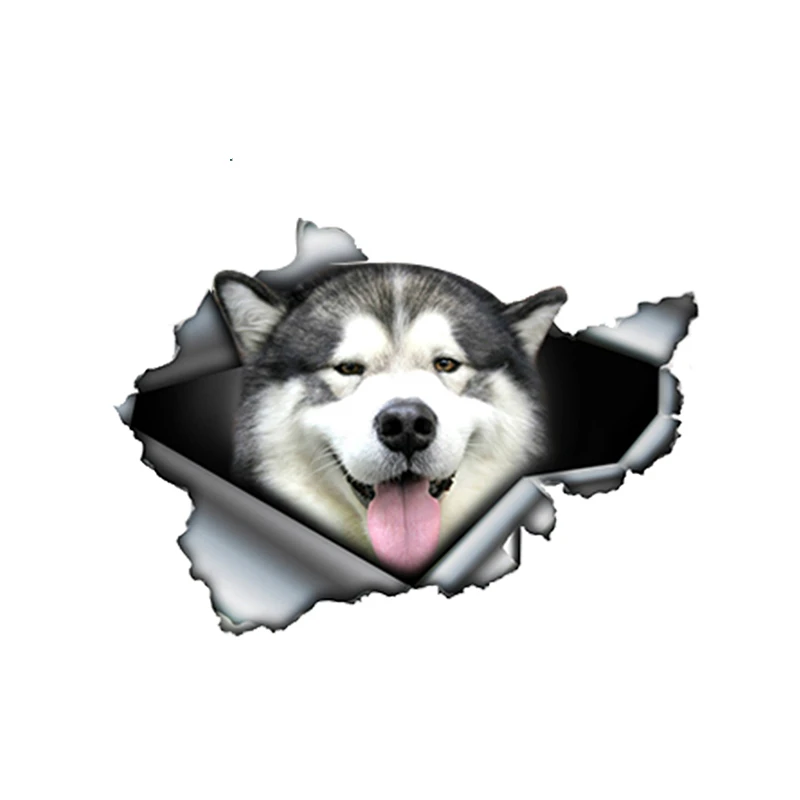 Наклейка для автомобиля Malamute порвана наклейка с собакой светоотражающая