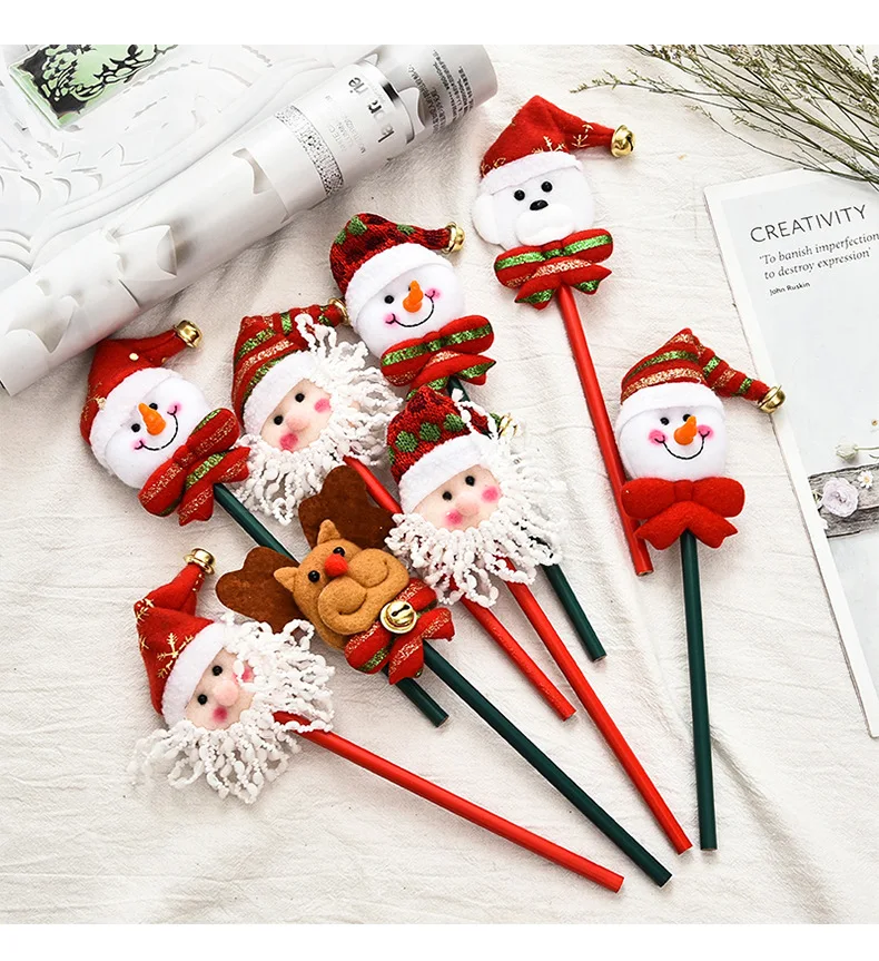 

Christmas Theme Carnival Cute Santa Snowman Puppet Single Cartoon Pencil Reward Children Toy Gift
