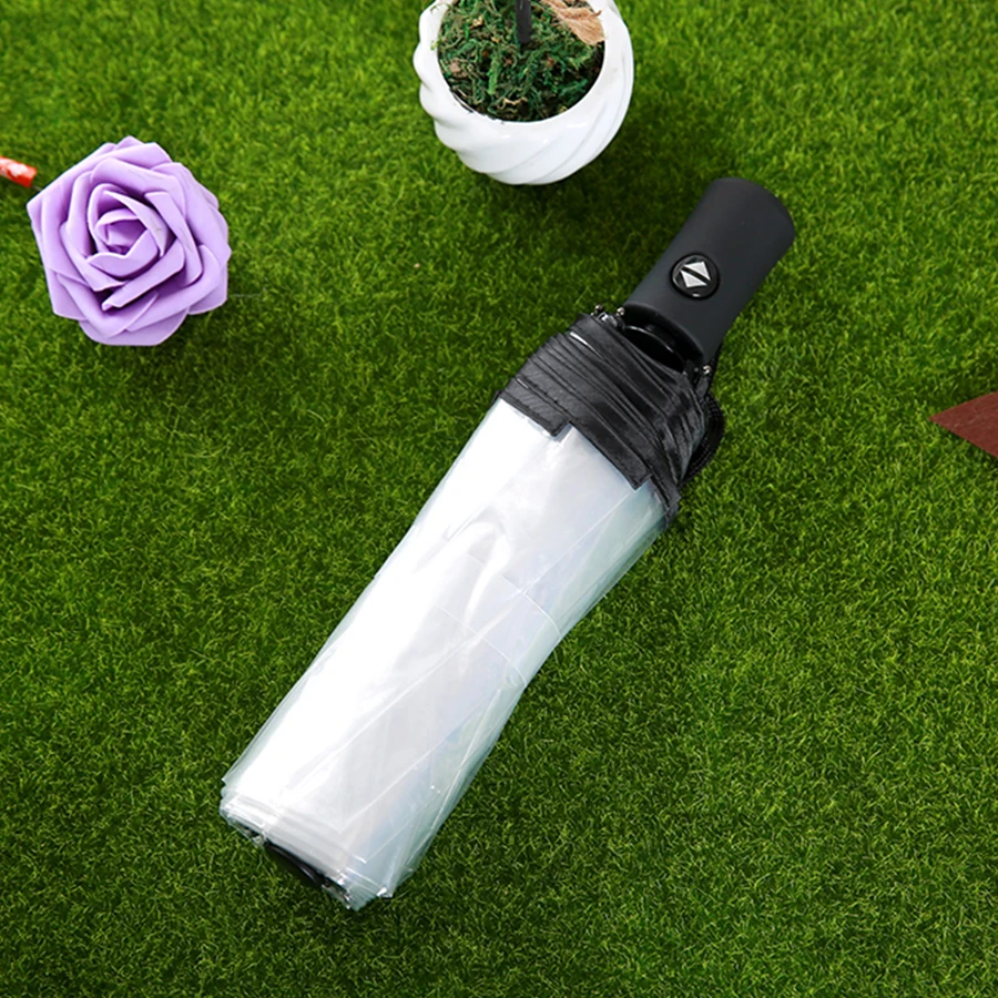 Портативный Зонт от дождя для женщин автоматический анти УФ прозрачный зонт