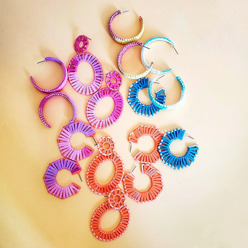 2019 ручная работа богемные женские Висячие серьги разноцветные Эффектные
